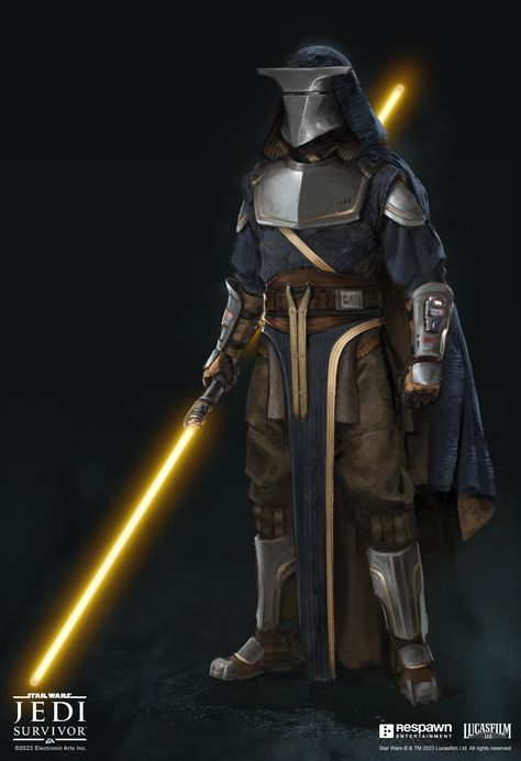 ArtStation - Lightsaber Lieutenant, Jordan Lamarre-Wan Jedi Armor, Star Wars Fallen Order, Sci Fi Character Art, Jedi Survivor, Jedi Art, Star Wars Light, Star Wars The Old, Star Wars Characters Pictures, Star Wars Light Saber