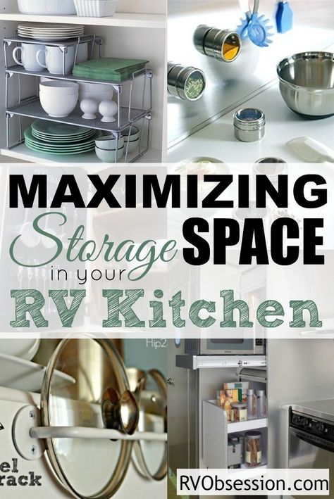 Farmhouse Rv, Small Kitchen Storage Ideas, Organiser Cucina, Cocina Diy, Camper Organization, Rv Camping Tips, Rv Organization, Small Rv, Rv Kitchen