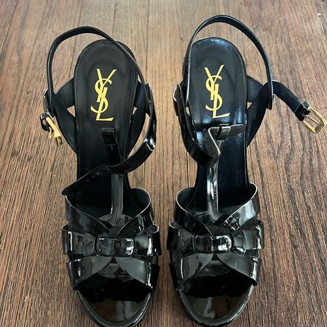 Ysl, Black Tribute Heels, Worn Under 3x. Basically Brand New! Ysl Tribute, Shoes Ysl, Yves Saint Laurent Shoes, Saint Laurent Shoes, Platform Heels, Yves Saint Laurent, Saint Laurent, Size 10, Brand New