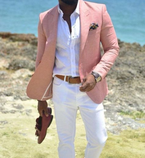 Pink Linen Suit Men, Salmon Blazer, Linen Blazer Men, Men Formal Wear, Dinner Hosting, Green Blazer Outfit, Vintage Mens Blazer, Dubai Summer, Gentlemen Fashion