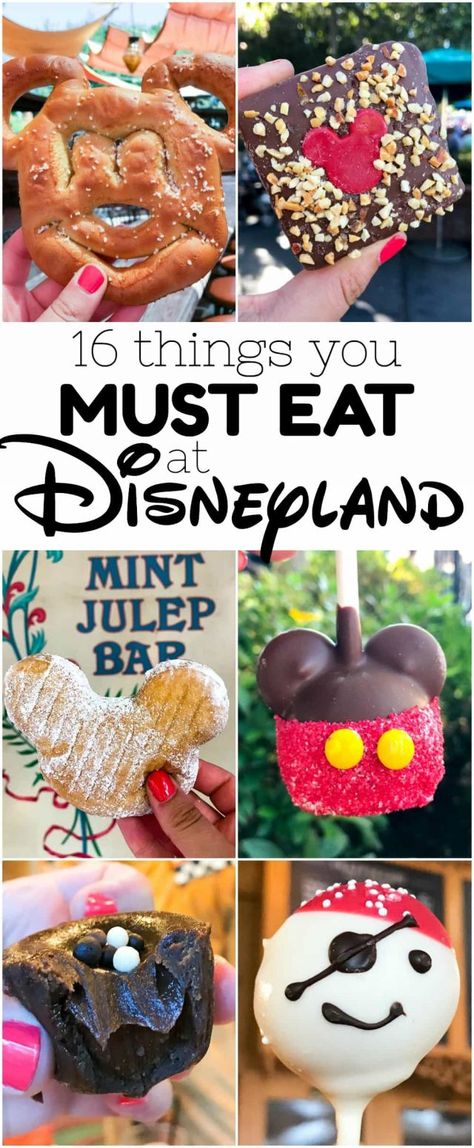 Things you must eat at Disneyland! Disneyland Treats, Best Disneyland Food, Disneyland Snacks, Disneyland Restaurants, Disneyland Secrets, Disneyland California Adventure, Disneyland Food, Disneyland Tips, Disneyland Vacation