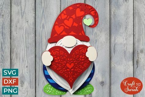 Free 3D Designs download - Valentines Day Gnome SVG | 3D Layered Gnome with Heart SVG | Free Design Resources Cricut Paper Projects, Lollipop Decorations, Cricut Valentines, Free Svg Images, Cricut Craft Ideas, Gnome Svg, Vinyl Svg, Free Svgs, Silhouette Vinyl