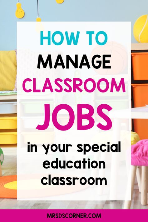 Are you looking for ways to involve your special education students in the classroom? Classroom jobs are a great way to give your students ownership of their space, provide leadership opportunities, and create meaningful connections with other students and staff. Classroom jobs also boost confidence and self-esteem! Here you will find information about the benefits of classroom jobs, how to manage classroom jobs in special education, and 5 practical jobs for your special education students. Special Education Organization, Classroom Assistant, Education Tips, Self Contained Classroom, School Jobs, Special Education Elementary, Classroom Culture, First Year Teachers, Student Jobs