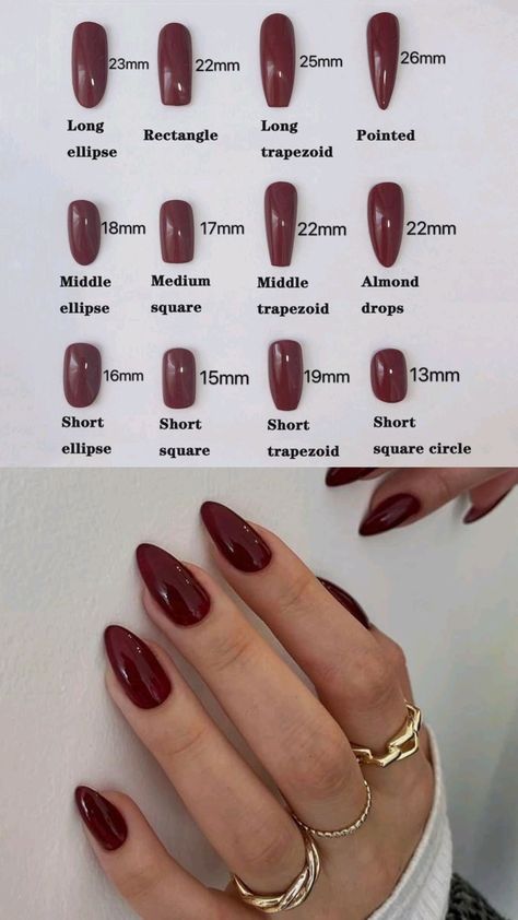 Nail Types Chart, Nail Length Chart And Shape, Nails Sizes Chart, Nail Type Chart, Nails Shape Chart, Nail Shape Guide, Nail Shape Chart, Type Chart, Shape Chart