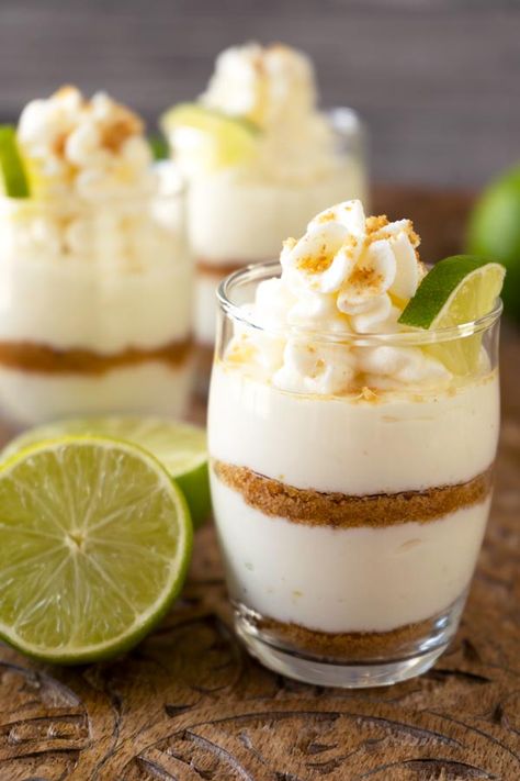 Super easy and delicious summer dessert! These key lime pie shots are perfect to have during the hot weather. They're easy to transfer and serve also. Key Lime Pie Shots, Key Lime Pie Shot, Catering Recipes, Nobake Dessert, Graduation Dinner, Dessert Shots, Eggless Desserts, Digestive Biscuits, Bake Dessert