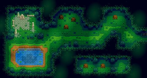 Secret Woods - Stardew Valley Wiki Traveling Merchant, Stardew Valley Tips, Fiddlehead Ferns, Farm Pond, Secret Notes, Small Pond, Secret Forest, Rare Seeds, Red Tiles