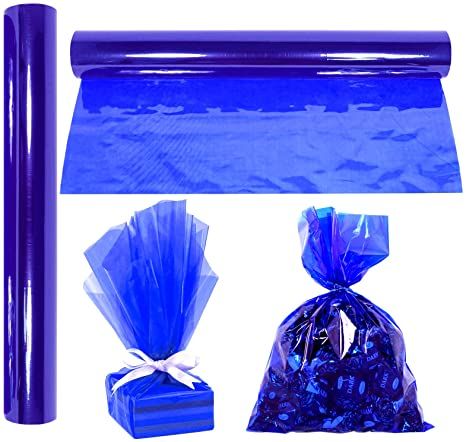 Amazon.com: Cellophane Wrap Roll Royal Blue | 100’ Ft Long X 16” in. Wide | 2.3 Mil Thick Transparent Royal Blue | Gifts, Baskets, Treats Cellophane Wrapping Paper | Colorful Cello Décor, Decorations |by Anapoliz : Health & Household Cellophane Wrapping, Gifts Baskets, Cellophane Wrap, Azul Real, Blue Gifts, Holiday Colors, Plastic Wrap, Sewing Gifts, Party City