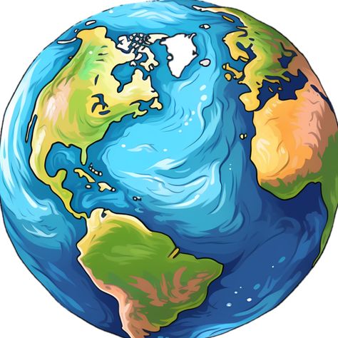 Globe clipart with continent and ocean element. Blue earth detail illustration. AI Generative Image The Globe Earth, Cartoon World Globe, Earth Illustration Art, Blue Environment, Animated Earth, Earth Clipart, Globe Drawing, Earth Vector, Globe Clipart