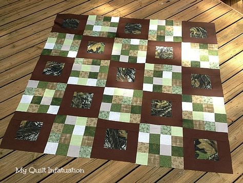 My Quilt Infatuation: An Outdoorsman's Quilt Camo Quilt, Quilt Decor, Wildlife Quilts, Fish Quilt, Quilting Designs Patterns, Quilts Decor, Man Quilt, Boy Quilts, Panel Quilts