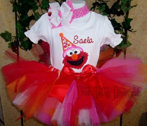 Red & Pink Elmo Birthday Tutu Set Kid Birthday Outfits, Elmo Birthday Party, Adoption Party, Elmo Party, Elmo Birthday, Tutu Dresses, Birthday Party Outfits, Birthday Outfits, Birthday Tutu