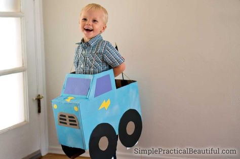 A monster truck costume to wear for the monster truck obstacle course game Monster Truck Costume, Truck Costume, Monster Truck Party Favors, Monster Truck Rally, Monster Truck Birthday Party, Truck Party Favors, Monster Truck Cake, Construction Theme Birthday Party, Monster Pictures