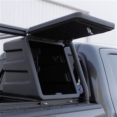 Truck Bed Rack: Active Cargo System Integrated Gear Box Ute Storage Ideas Truck Bed, Bed Rack Ideas, Truck Tool Box Ideas, Tool Box Ideas, Truck Bed Storage Box, Truck Bed Rack, Accessoires 4x4, Bed Rack, Cool Truck Accessories