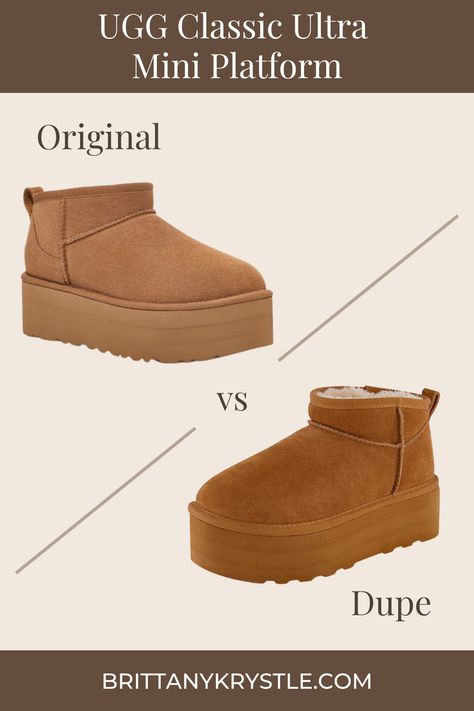 Check out the best lookalike for the UGG Classic Ultra Mini Platform Boot from Cushionaire along with the rest of my list of the best UGG dupes and UGG alternatives from Amazon on the blog. #amazonfashionfinds Classic Ultra Mini Platform Uggs Outfit, Ultra Mini Platform Uggs Outfit, Ugg Classic Mini Outfit, Platform Uggs Outfit, Ugg Alternative, Uggs Mini, Fake Uggs, Ugg Coquette Slippers, Short Ugg