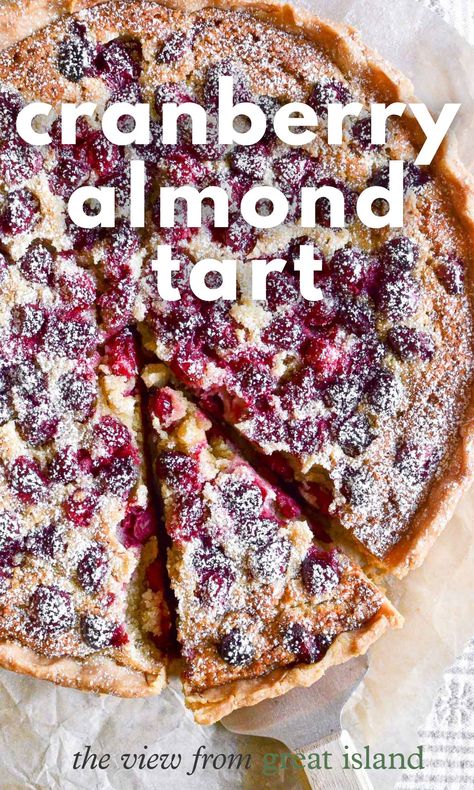 Cranberry Cream Cheese Tart, The View From Great Island Recipes, Vegan Cranberry Dessert Recipes, Thanksgiving Fruit Tart, Cranberry Orange Tart, Beautiful Fall Desserts, Cheesecake Tart Recipes, Recipes For Fresh Cranberries, Thanksgiving Tart Recipes