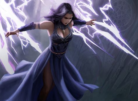 Lightning Mage, Warlock Dnd, Women Villains, Personal Illustration, Witch Characters, Medieval Aesthetic, Super Hero Outfits, A Court Of Mist And Fury, Female Human