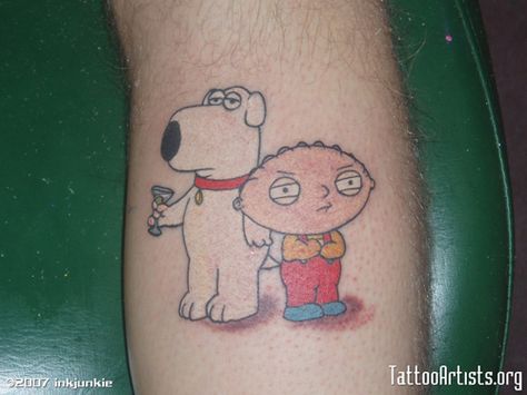 brian - stewie Family Guy Stewie Tattoo, Stewie Tattoo, Family Guy Tattoo, Stewie And Brian, Brian Family Guy, Family Guy Stewie, Stewie Griffin, Family Images, Article Design