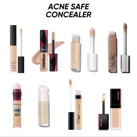 Best Concealer For Acne, Acne Safe Makeup, Oily Skin Makeup, Safe Makeup, Acne Makeup, Makeup Accesories, Makeup For Black Skin, Makeup Artist Tips, Makeup Help