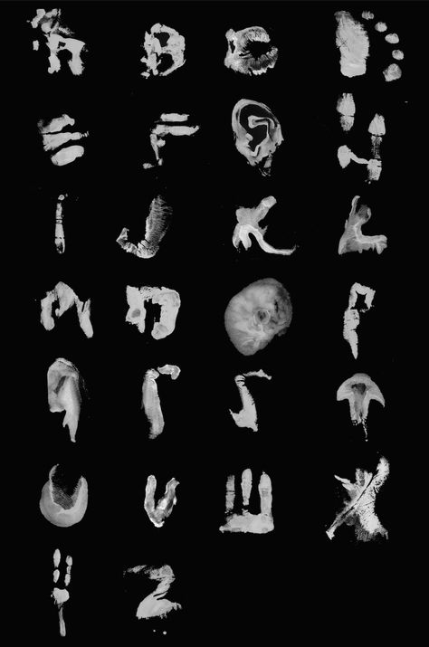 Body Typography, Ar Logo, Different Alphabets, Finger Tats, Artsy Photos, Parts Of The Body, Print Fonts, Alphabet Art, Metal Art Sculpture