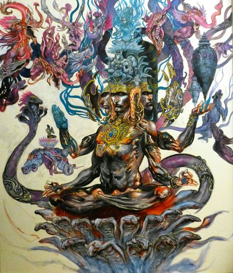 Abhishek Singh, Indian Illustration, Psy Art, Vedic Art, Shiva Art, Lord Shiva Painting, Visionary Art, Indian Gods, God Art