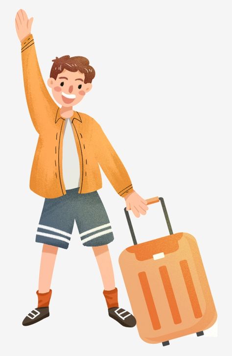 Traveler Cartoon, Traveler Illustration, Travel Cartoon, Hand Drawn Elements, Superhero Wall Art, Muslim Images, Inspirational Illustration, Cartoon Png, Boy Illustration