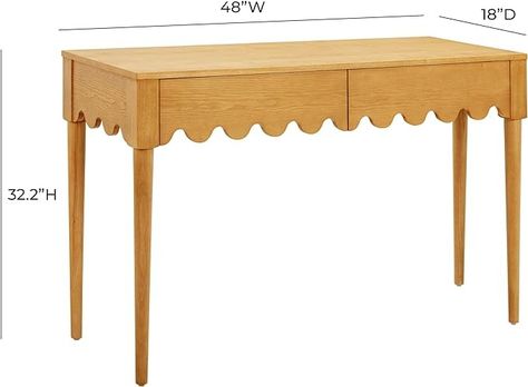 Amazon.com: Tov Furniture Oodle Natural Ash 2-Drawer Desk : Home & Kitchen Warm Wood Tones, Brown Desk, Tov Furniture, Mid Century Desk, Memphis Style, American Signature Furniture, White Ash, Value City Furniture, Wood Tones