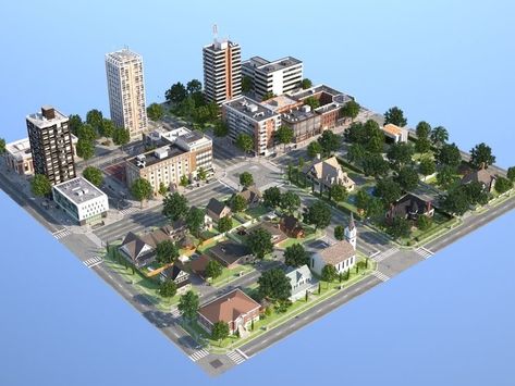 Minecraft Town Ideas, Villa Minecraft, Minecraft Modern City, City Skylines Game, Minecraft Town, Minecraft City Buildings, Bangunan Minecraft, Minecraft Modern, Town Ideas