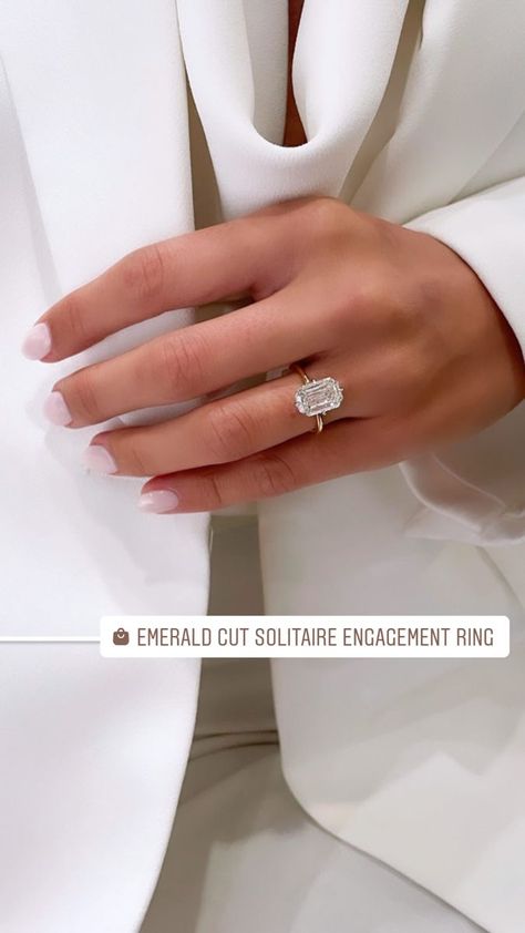 Rounded Emerald Cut Engagement Ring, Chic Engagement Rings, Radient Engagement Ring Gold, Old Money Engagement Ring, Rectangle Engagement Rings, Emerald Solitaire Engagement Ring, Dream Proposal, Top Engagement Rings, Dream Wedding Ring