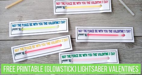 Free Printable Glowstick Lightsaber Valentines Glowstick Lightsaber, Light Saber Valentine, Valentine For Kids, Glow Stick Valentine, Star Wars Light Saber, Glow Stick, Valentine Candy, Glow Sticks, Valentines For Kids