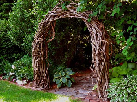 Rustic Arbor, Garden Archway, Creek Bed, Garden Vines, Garden Arbor, Have Inspiration, Magical Garden, Woodland Garden, Whimsical Garden