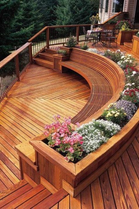 Deck with Water Feature
Idea: Add a small water feature like a fountain or pond to create a peaceful atmosphere.
Benefits: It brings tranquility to the small space while keeping the design sophisticated.
#Tags:
#SmallBackyardDeck #DeckDesign #OutdoorLiving #TinyDeck #MultiLevelDeck #CompactOutdoorSpace #BuiltInSeating #FloatingDeck #MinimalistDeck #PergolaDesign #BackyardIdeas #OutdoorSeating #DeckWithFirePit #SmallSpaceGardening #BackyardRetreat #DeckDesignInspo Deck With Planters, Tiered Deck, Wooden Deck, Building A Pergola, Backyard Seating, Pergola Design, Backyard Pergola, Deck With Pergola, Decks Backyard