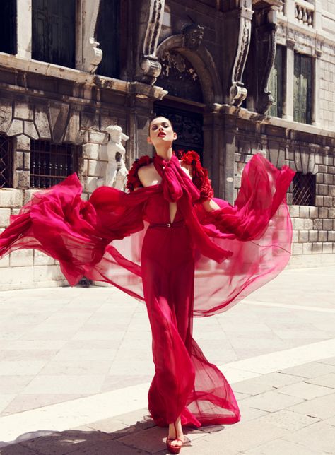 Merle Bergers in Gucci by Leo Krumbacher for Grazia Germany #36 September 2011 Gucci Dresses, Paolo Roversi, Valentino Haute Couture, Gucci Dress, Tim Walker, Long Red Dress, Long Red, Christian Lacroix, Gorgeous Gowns