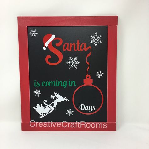 Christmas Countdown Chalkboard, Days Until Christmas Sign, Christmas Countdown Sign, Holiday Sign, Christmas Sign, Framed Santa Chalkboard Days Until Christmas Chalkboard, Days Till Christmas Sign, Days Until Christmas Sign, Christmas Countdown Chalkboard, Christmas Countdown Sign, Blackboard Sign, Christmas Signs Diy, Countdown Sign, Cricut Christmas Ideas