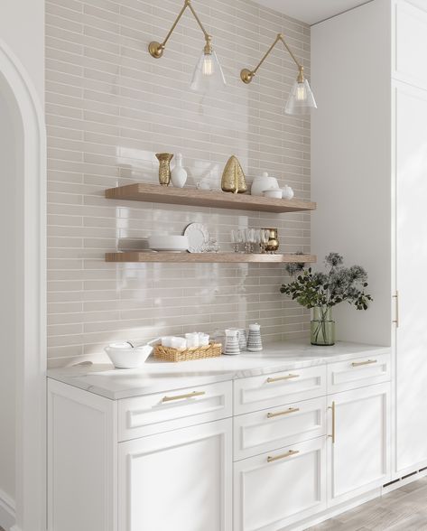 Meet Viva Ceramic Subway Tiles! 🌟 Elevate your space with 12 glossy, vibrant colors available in both flat and subtle 3D “peak” designs, complete with matching pencil trims. Perfect for creating stunning accent walls or backsplashes, mix and match styles, and get creative with your layout—whether vertical, horizontal, or a unique pattern. Swipe through to get to know our NEW collection! 🙌 Wavy Subway Tile Backsplash Kitchen, White Kitchen Glass Backsplash, White Marble Backsplash Kitchen, Gray Backsplash White Cabinets, Grey Subway Backsplash, Subway Herringbone Backsplash, Vertical Tile Backsplash Kitchen, Gray Backsplash Kitchen, Kitchen With Subway Tile Backsplash