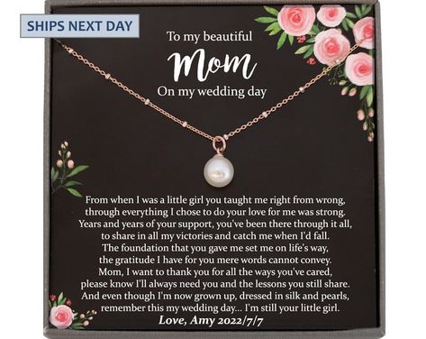 View Passions & Trades by BeWished on Etsy Daughter On Wedding Day, Basic Necklace, From Mom To Daughter, Aunt Necklace, Wedding Gift For Bride, Bride Wedding Gift, Daughter In Law Gifts, Best Aunt, Gifts For Wedding