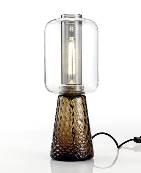 Best Lighting Design Productdesign Industrialdesign Objects images on Designspiration Elena Salmistraro, Grey Lamp, Grey Table Lamps, Lamps Ceiling, Glass Texture, Glass Table Lamp, Edison Light Bulbs, Glass Lamp, Table Lamp Lighting