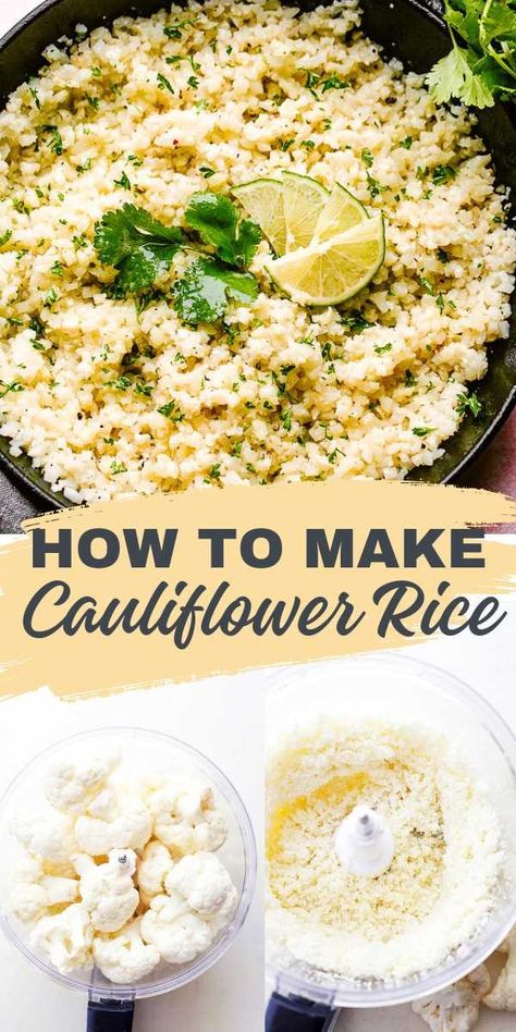 Cauliflower rice is healthy, easy to make, and it's so delicious. Learn how to make, store, and cook cauliflower rice with this easy and quick recipe! #cauliflower #cauliflowerrice Low Carb Veggie, Make Cauliflower Rice, Keto Side Dish, How To Make Cauliflower, Keto Side, Cauliflower Rice Recipes, Rice Recipes For Dinner, Healthy Low Carb, Easy Cauliflower