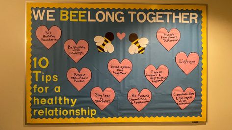 Healthy Relationship Ra Bulletin Board, Ra Bulletin Boards Healthy Relationships, Relationship Bulletin Board, Healthy Relationships Bulletin Board, Ra Events Programming, Guidance Bulletin Boards, Ra Program Ideas, Res Life Programs, Ra Bulletin Board Ideas