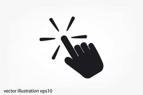 Hand click icon by 007NATALIIA on @creativemarket Icon Design White, Hand Icon, Logo Youtube, Hands Icon, Pointing Hand, Technology Icon, Business Illustration, Saint Pierre And Miquelon, Creative Sketches