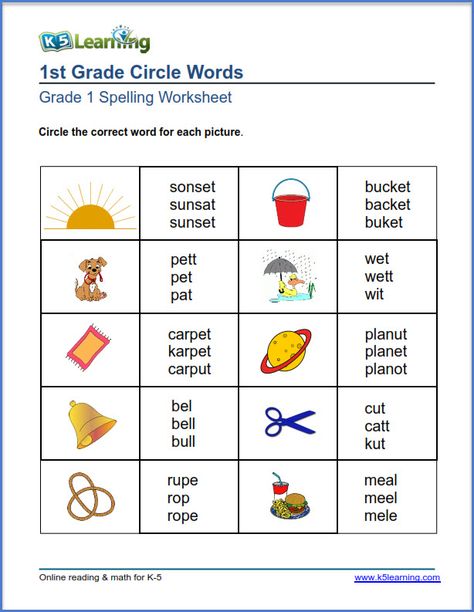 grade 1 spelling worksheets - pick the ... English Spelling Worksheets, Kindergarten Spelling, 1st Grade Spelling, Worksheets For Grade 1, English Spelling, Spelling Test, First Grade Worksheets, Spelling Games, Spelling Worksheets