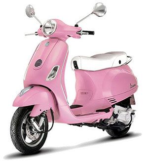 Own a scooter, putt along enjoying the scenery:)  I had a moped when I was in high school but was too embarassed to ride it...too young to appreciate the good stuff. Pink Moped, Pink Vespa, Pink Scooter, Scooters Vespa, Vespa Lx, Tout Rose, Vespa Scooter, Moped Scooter, Piaggio Vespa