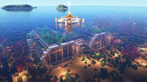 Minecraft Underwater House, Minecraft Castle Walls, Minecraft Lighthouse, Minecraft Underwater, Underwater Garden, Minecraft Building Ideas, Cool Things To Build, Underwater House, Futuristic Building