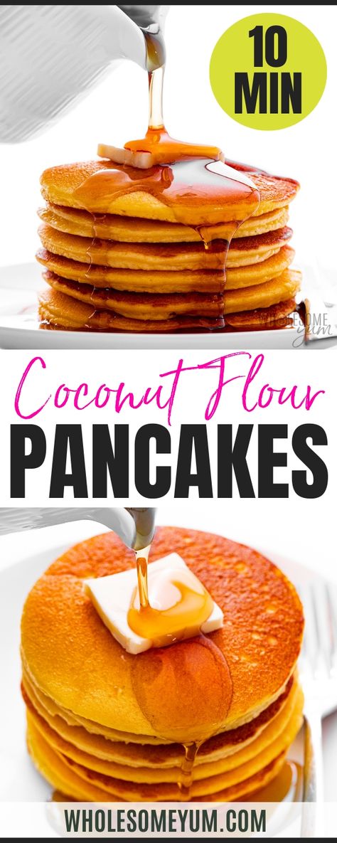 Coconut Flour PancakesProtein Pancakes
Keto Pancakes
Banana Oat Pancakes
Almond Flour Pancakes
 - I created this coconut flour pancakes recipe for all my readers that asked for a change from my almond flour pancakes or can’t have them — these are nut-free! The challenging part was that coconut flour recipes (that don’t rely on other flours added) tend to come out dense and have a bit of an unusual texture. Plus, this type of flour is like a sponge with how much moisture it absorbs. It was a fun Coconut Flour Protein Pancakes, Pancakes Almond Flour, Keto Pancakes Coconut Flour, Gluten Free Pancake Recipe, Fluffy Coconut Flour Pancakes, Coconut Flour Pancakes Recipe, Gf Pancakes, Pancakes Banana, Pancakes Fluffy