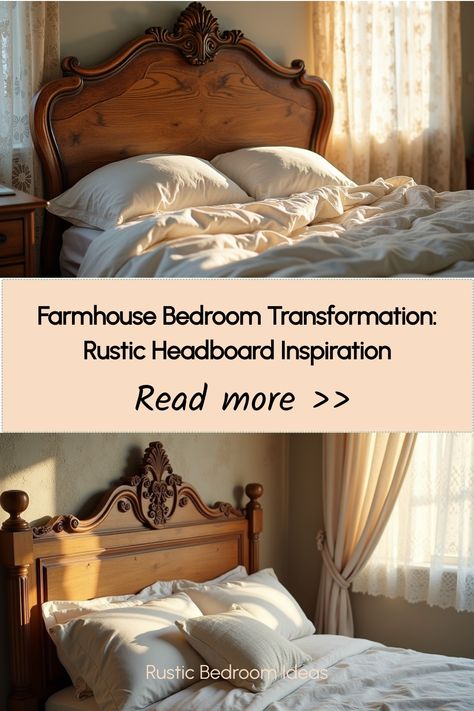 Rustic wooden headboard with natural wood grain and vintage styling Diy Headboard Makeover, Vintage Bed Ideas, Rustic Headboard Ideas, King Headboard Ideas, Rustic Headboard Diy, Headboard Makeover, Headboard Inspiration, Bedroom Transformation, Rustic Bedroom Design