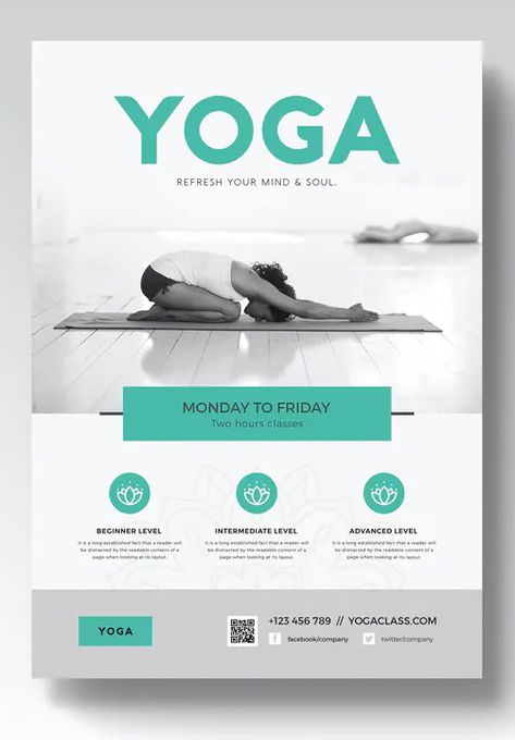 Yoga Ads, Yoga Poster Design, Yoga Template, Yoga Web, Yoga Marketing, Yoga Flyer, Yoga Magazine, Fitness Flyer, Simple Yoga