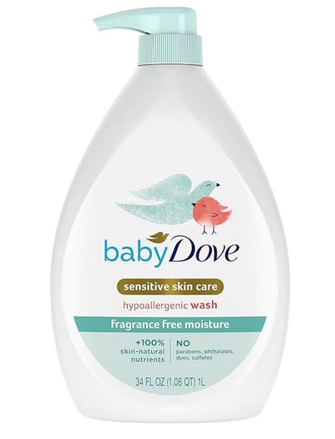 This baby soap is so amazing for sensitive skin and smells so nice! Dove Sensitive Skin, Baby Body Wash, Baby Bathroom, Hair Cleanser, Baby Soap, Baby Bath Time, Bath Girls, Baby Lotion, Sensitive Skin Care