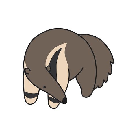 Vector cute anteater illustration | Premium Vector #Freepik #vector Cute Anteater Drawing, Anteater Tattoo, Anteater Illustration, Anteater Drawing, Cute Anteater, Ant Eater, Chalk Ideas, School Homework, Cute Sketches