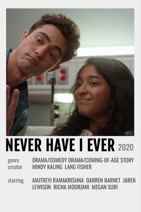 Never Have I Ever Tv Show Poster, Never Have I Ever Show Poster, You Show Poster, You Poster Tv Show, Never Have I Ever Polaroid Poster, Show Posters Minimalist, Tv Show Posters Aesthetic, Movie And Tv Show Posters, Never Have I Ever Poster