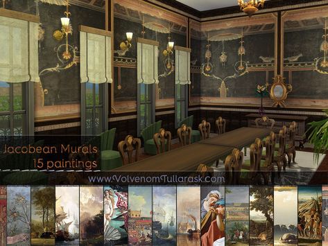 Sims 4 Cc Mural Wallpaper, Sims 4 Mural Cc, Sims 4 Mural Wallpaper, Sims 4 Cc Walls And Floors, Sims 4 Walls, Sims Wardrobe, Sims 4 Cc Decor, Castle House Design, Sims Inspiration