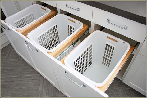 Laundry Room Hamper, Laundry Hamper Cabinet, Hamper Cabinet, Ikea Laundry, Ikea Laundry Room, Laundry Room Baskets, Laundry Basket Storage, Dream Laundry Room, Laundry Cabinets