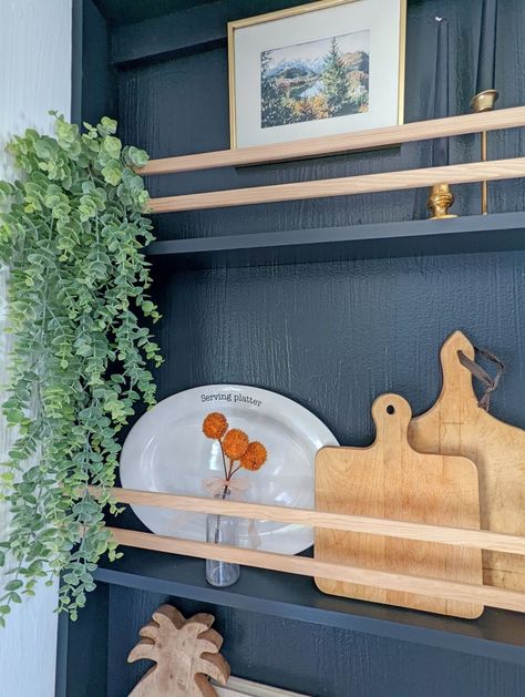 how to decorate a plate rack Diy Wall Mounted Plate Rack, Plate Racks Wall Display, Diy Plate Rack Wall, Primitive Plates, Wall Mount Plate Rack, Wooden Plate Rack, Plate Rack Wall, Diy Plate Rack, Wall Spice Rack